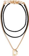 Open Edit Set of 3 Interchangeable Initial Pendant Necklaces