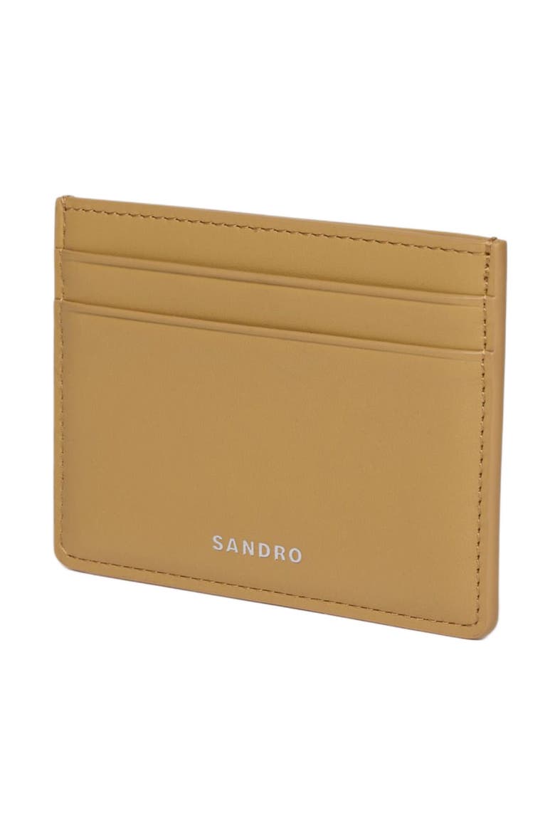 Leather logo card holder, Alternate, color, Natural