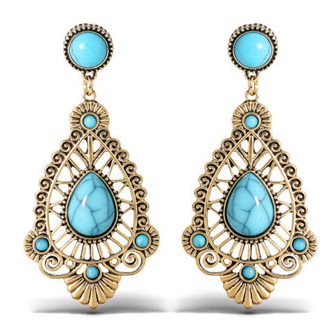 Stone Filigree Earrings