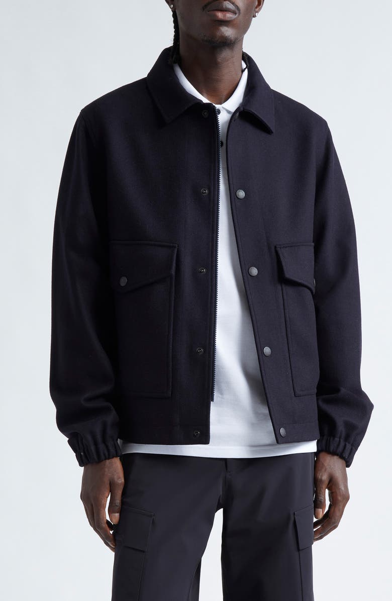 Moncler Fredarola Wool Felt Shacket, Main, color, 