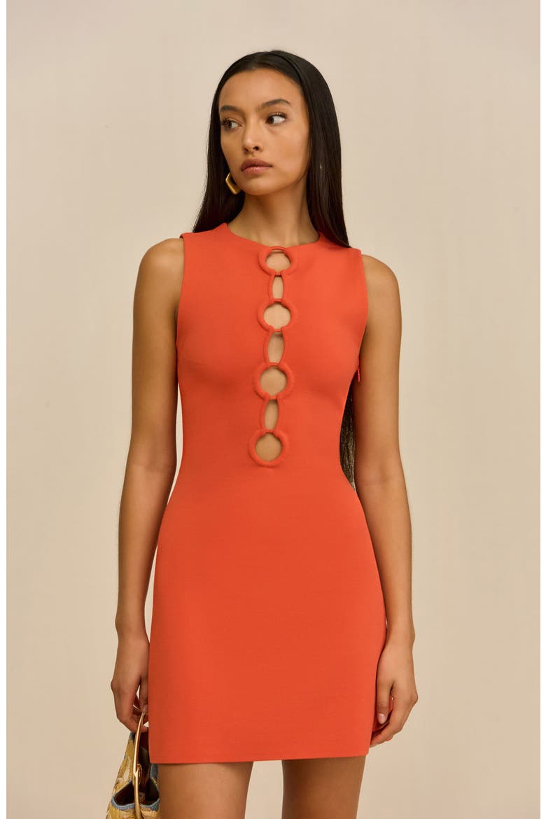 Hartley Mixed Cutout Minidress, Alternate, color, CANYON