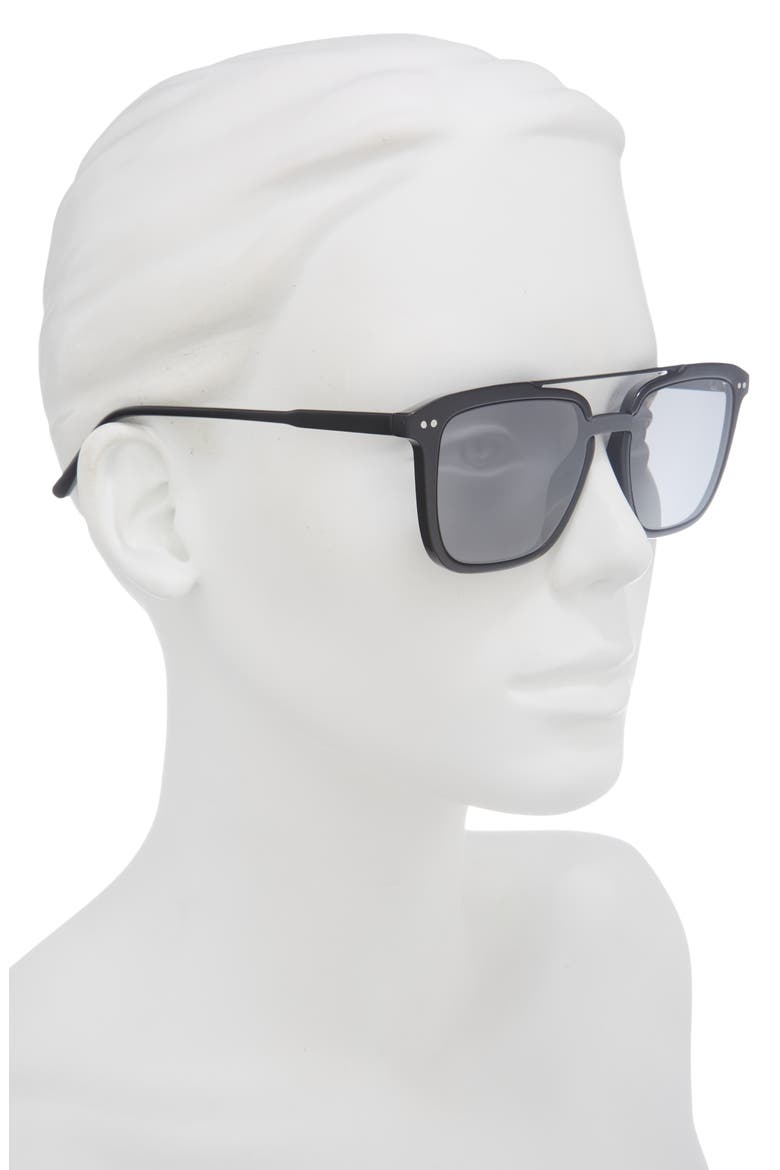 119mm Oversize Square Shield Sunglasses, Alternate, color, BLACK