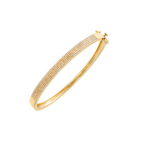 Diamond Pave Five Row Bangle 14K