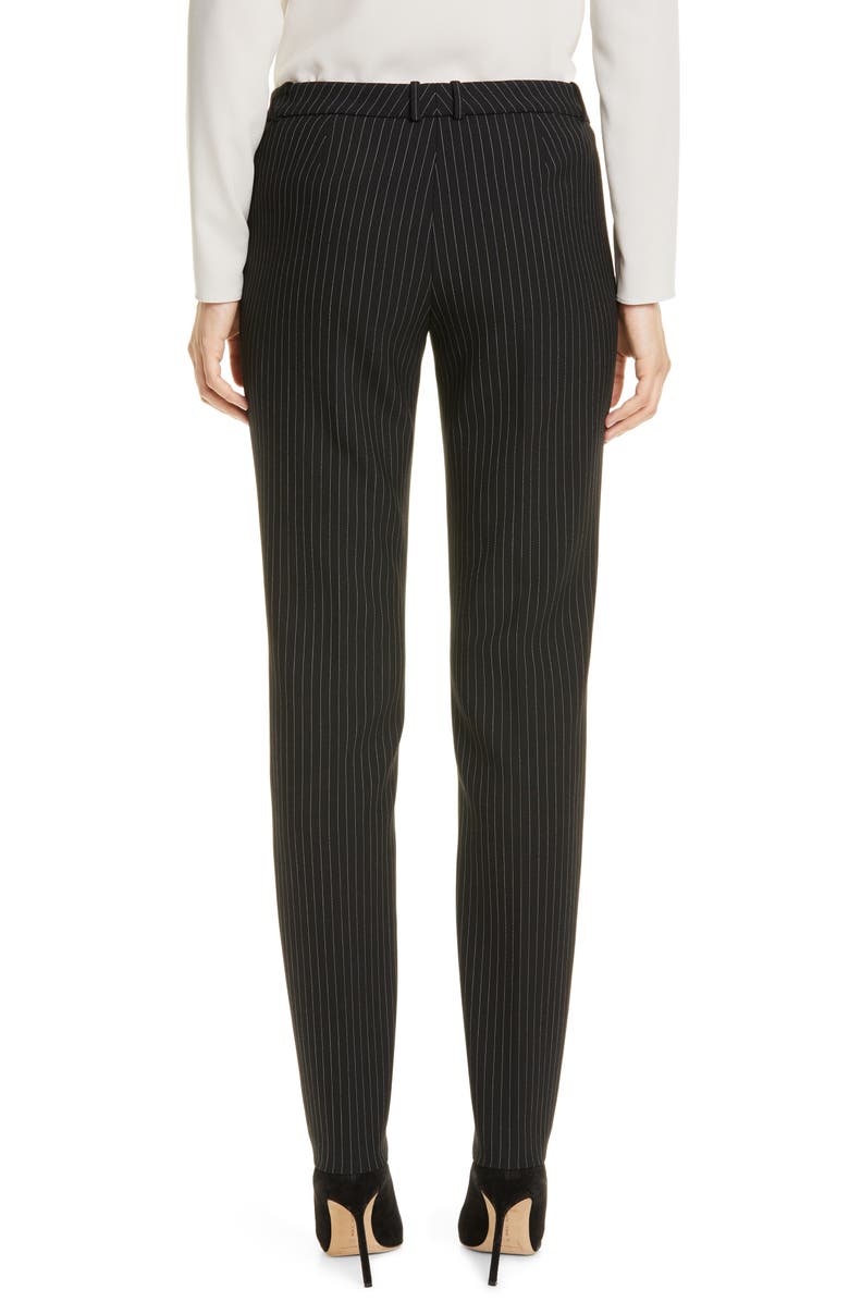 BOSS Tiluna Pinstripe Tapered Leg Ponte Trousers, Alternate, color, 