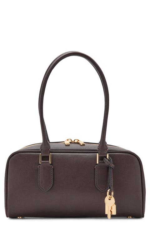 Faux Leather Bowling Bag
