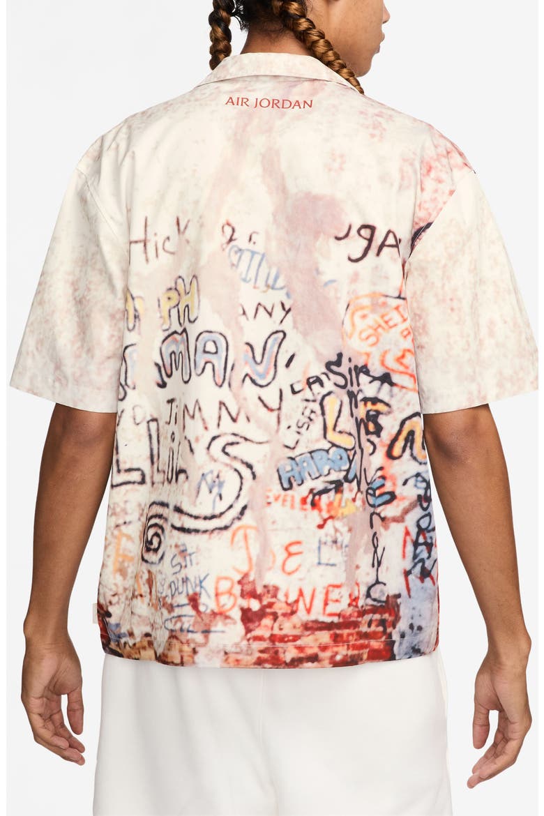 Air Jordan Cotton Camp Shirt, Alternate, color, 133 SAIL