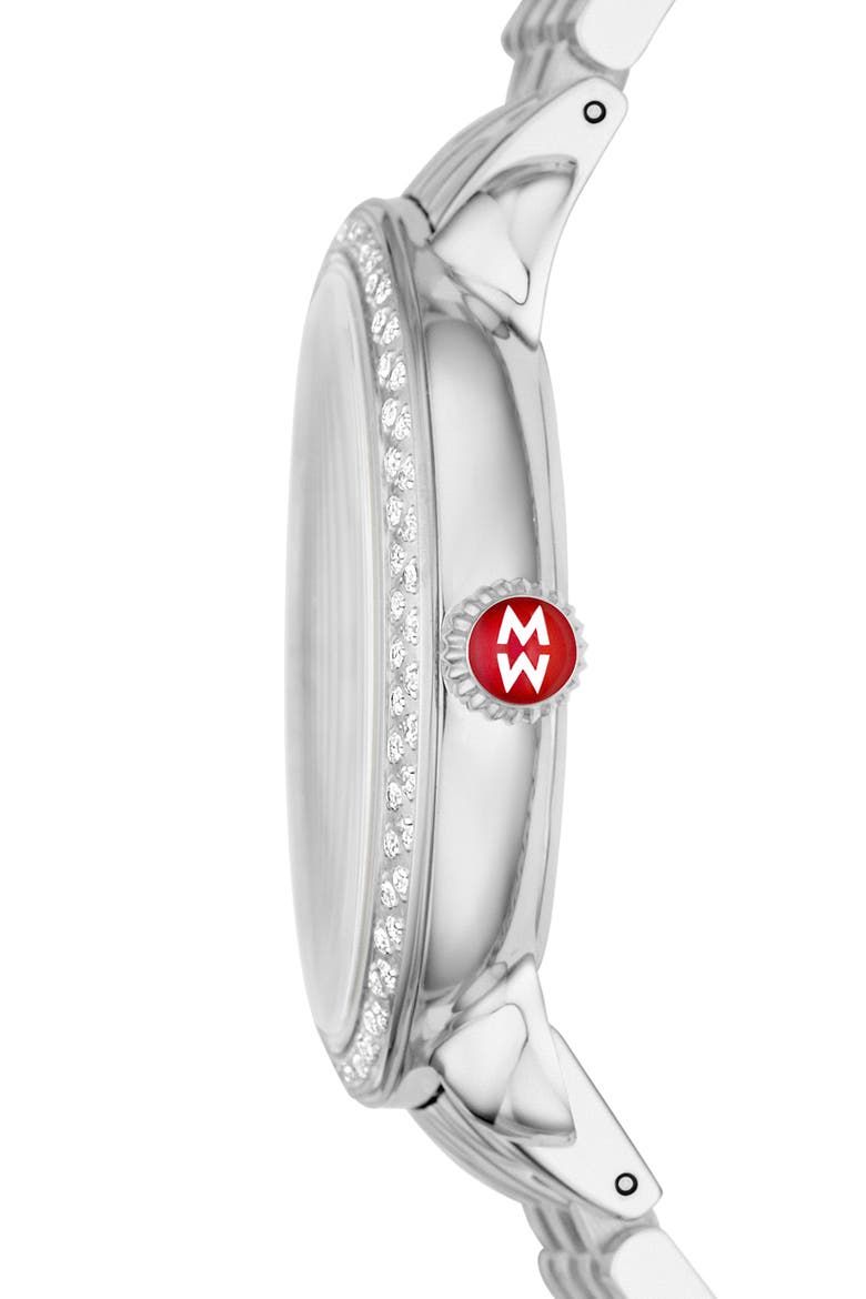 Serein Mid Diamond Watch Head & Bracelet, 36mm x 34mm, Alternate, color, SILVER/ BLUE SUNRAY