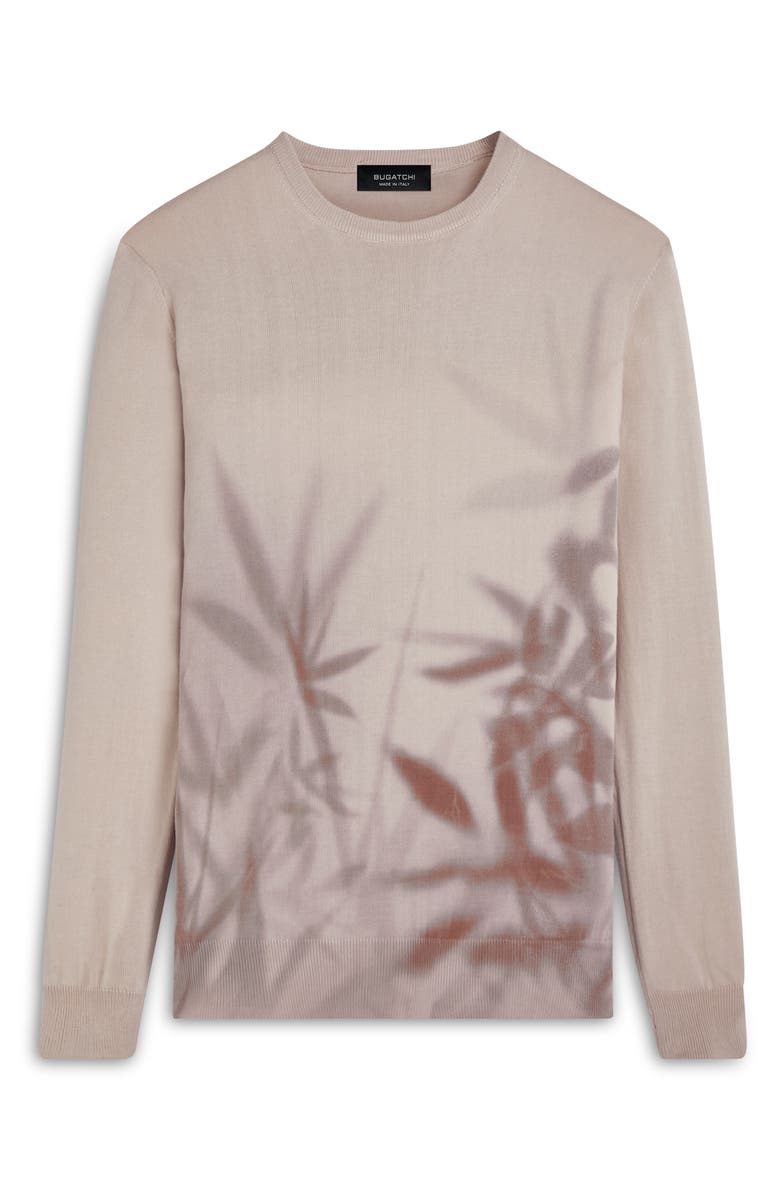 Bugatchi Leaf Print Cotton Sweater, Alternate, color, 
