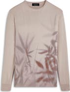 Bugatchi Leaf Print Cotton Sweater