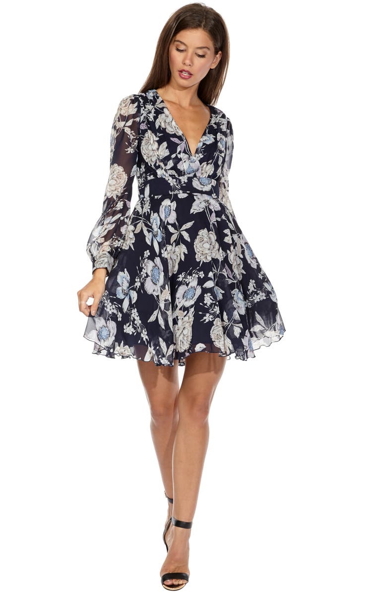 TFNC Nordi Floral Fit & Flare Party Dress, Alternate, color, Floral Print