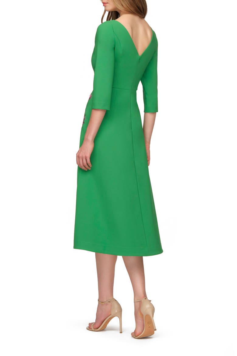 Greta Floral Embroidered Gown, Alternate, color, CLOVER