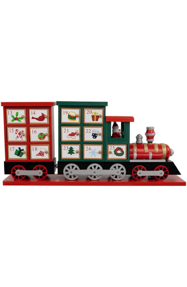 Northlight 16.5" Locomotive Train Wooden Christmas Advent Calendar, Alternate, color, 