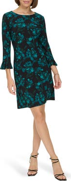 Tommy Hilfiger Pleated Sleeve Jersey Dress