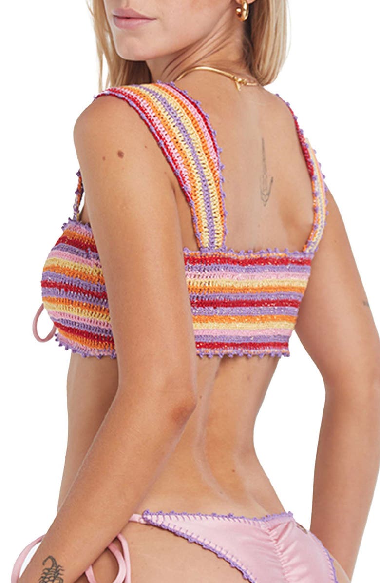 Capittana Lucy Multicolor Crochet Bikini Top, Alternate, color, 