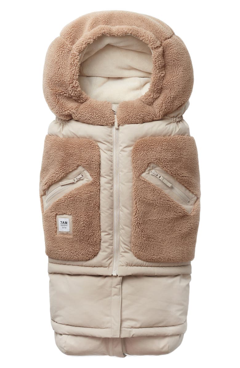 7 A.M. Enfant 212 evolution<sup>®</sup> Extendable Stroller & Car Seat Waterproof Footmuff, Main, color, Oat/ Cacao