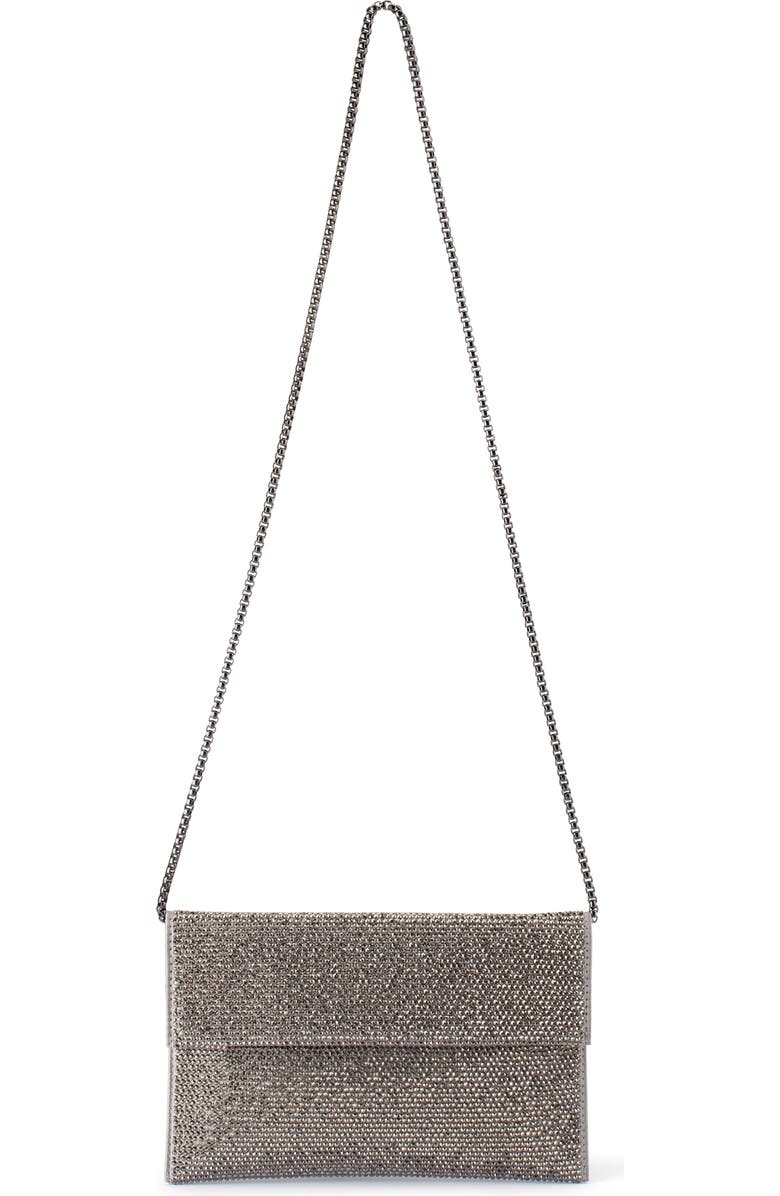 Olga Berg Cara Crystal Envelope Clutch, Alternate, color, Gunmetal