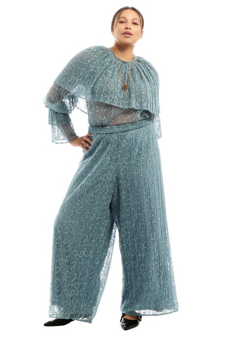 Ruffled Lace Cape Blouse