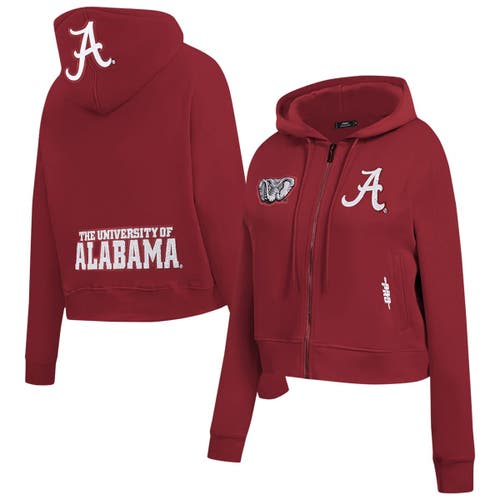 Pro Standard Crimson Alabama Crimson Tide Game Day Sequin Full-zip Hooded Jacket In Red
