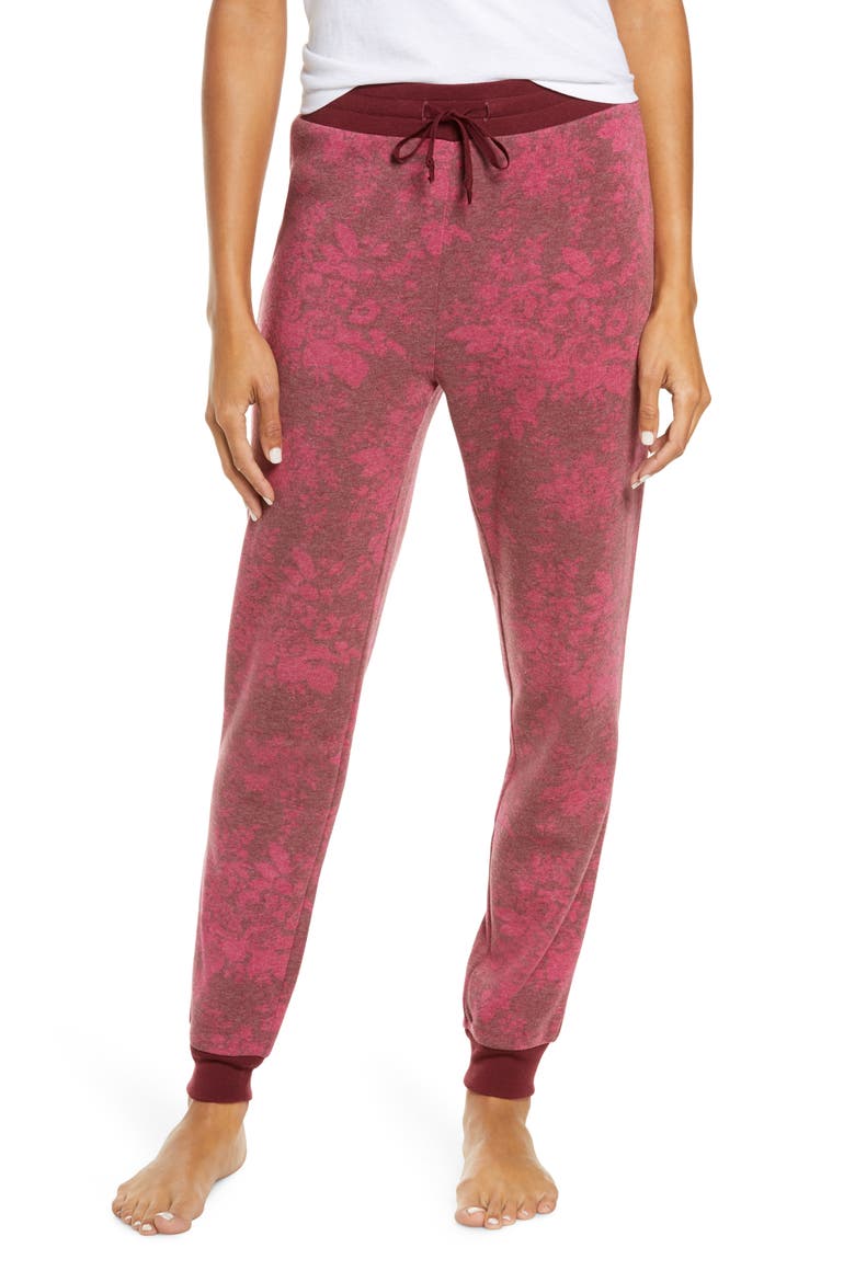 Soft Lounge Joggers, Main, color, BURGUNDY TANNIN ROSE BROCADE