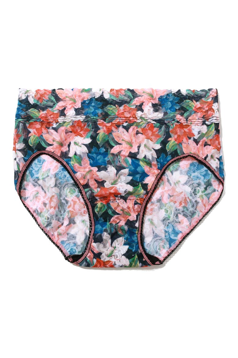 Print Signature Lace French Briefs, Alternate, color, WONDEROUS BLACK