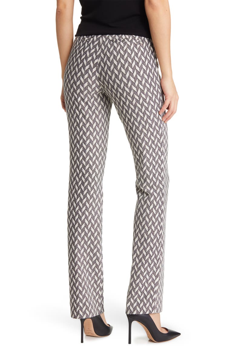 Chevron Knit Boot Leg Pull-On Pants, Alternate, color, ANNE WHITE/ ANNE BLACK