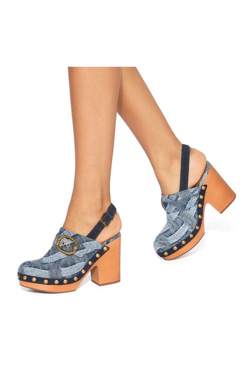 Kurt Geiger Denim Mayfair Clog Slingback Pumps In Blue