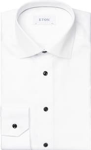 Eton Slim Fit White Cotton Twill Dress Shirt