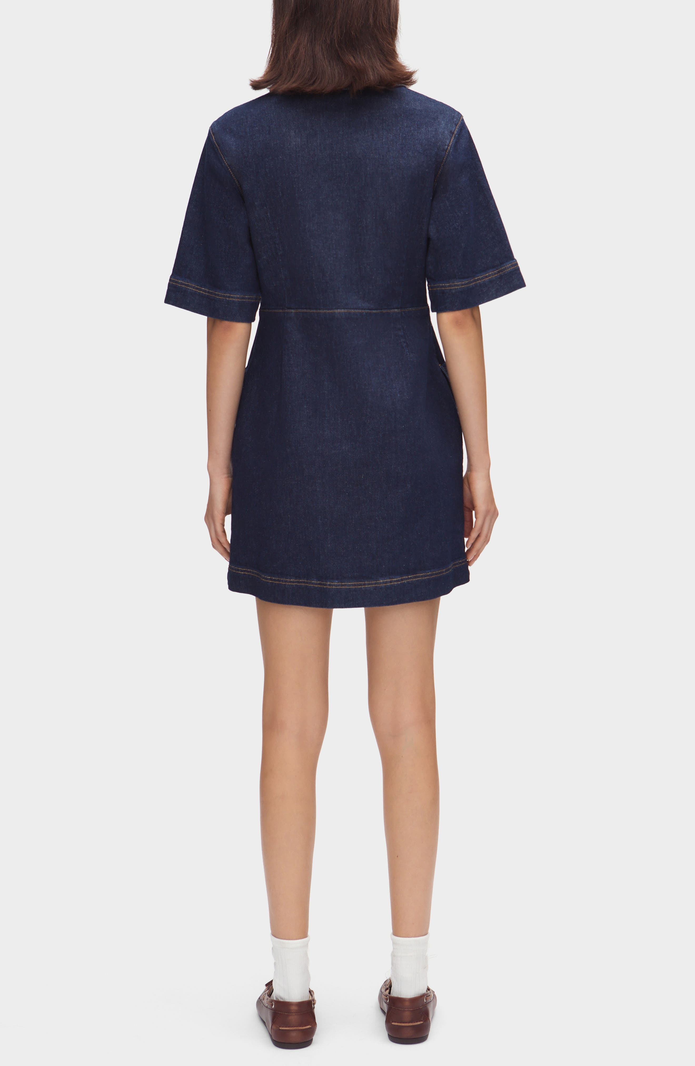 Amber Denim Mini Shirtdress - image 2