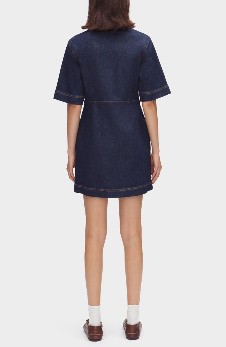 ALIGNE Amber Denim Mini Shirtdress, Alternate, color, Indigo