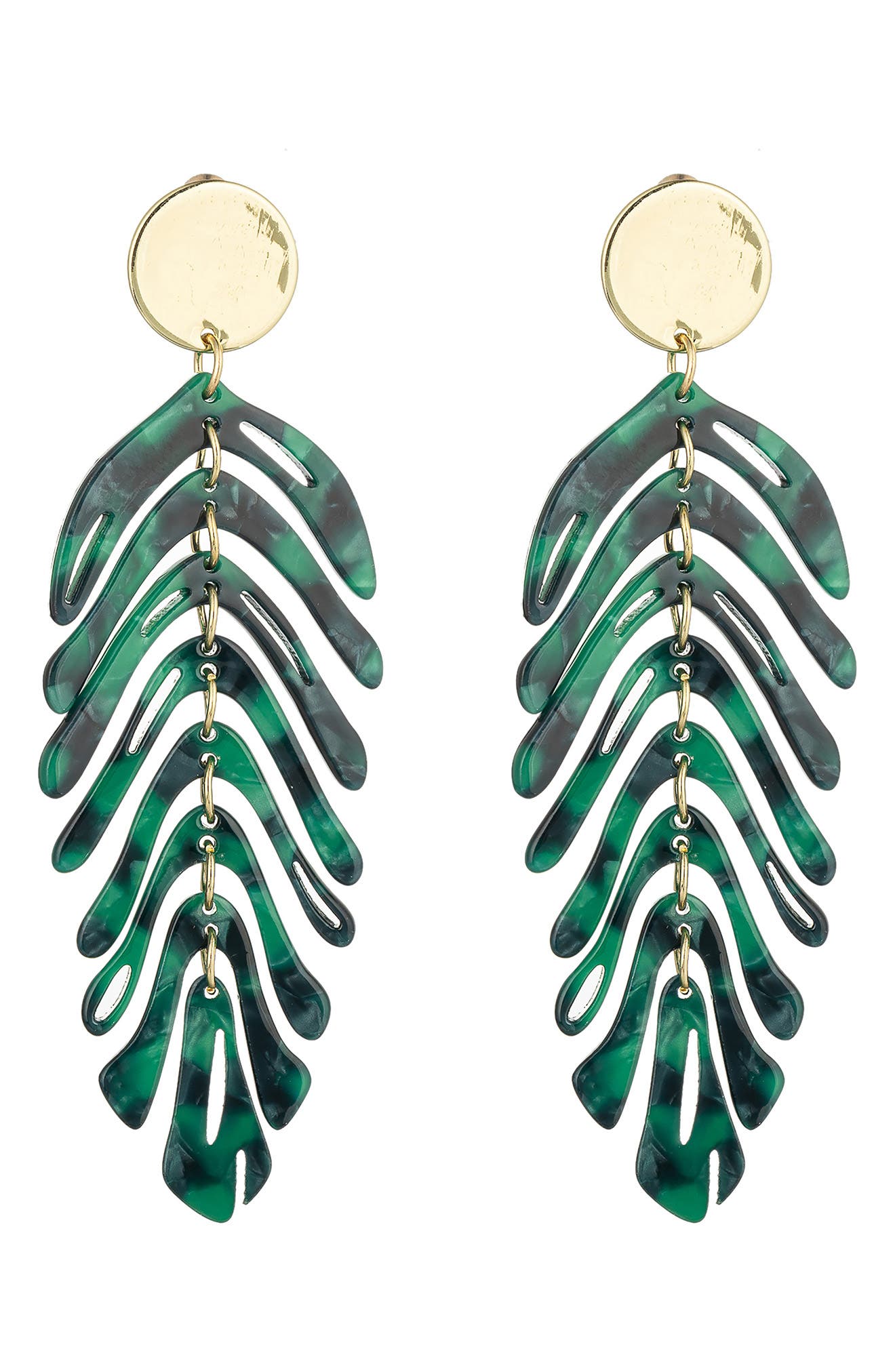 EYE CANDY LOS ANGELES Leaf Drop Statement Earrings