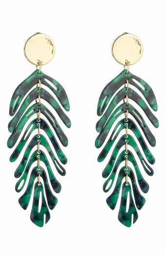EYE CANDY LOS ANGELES Leaf Drop Statement Earrings