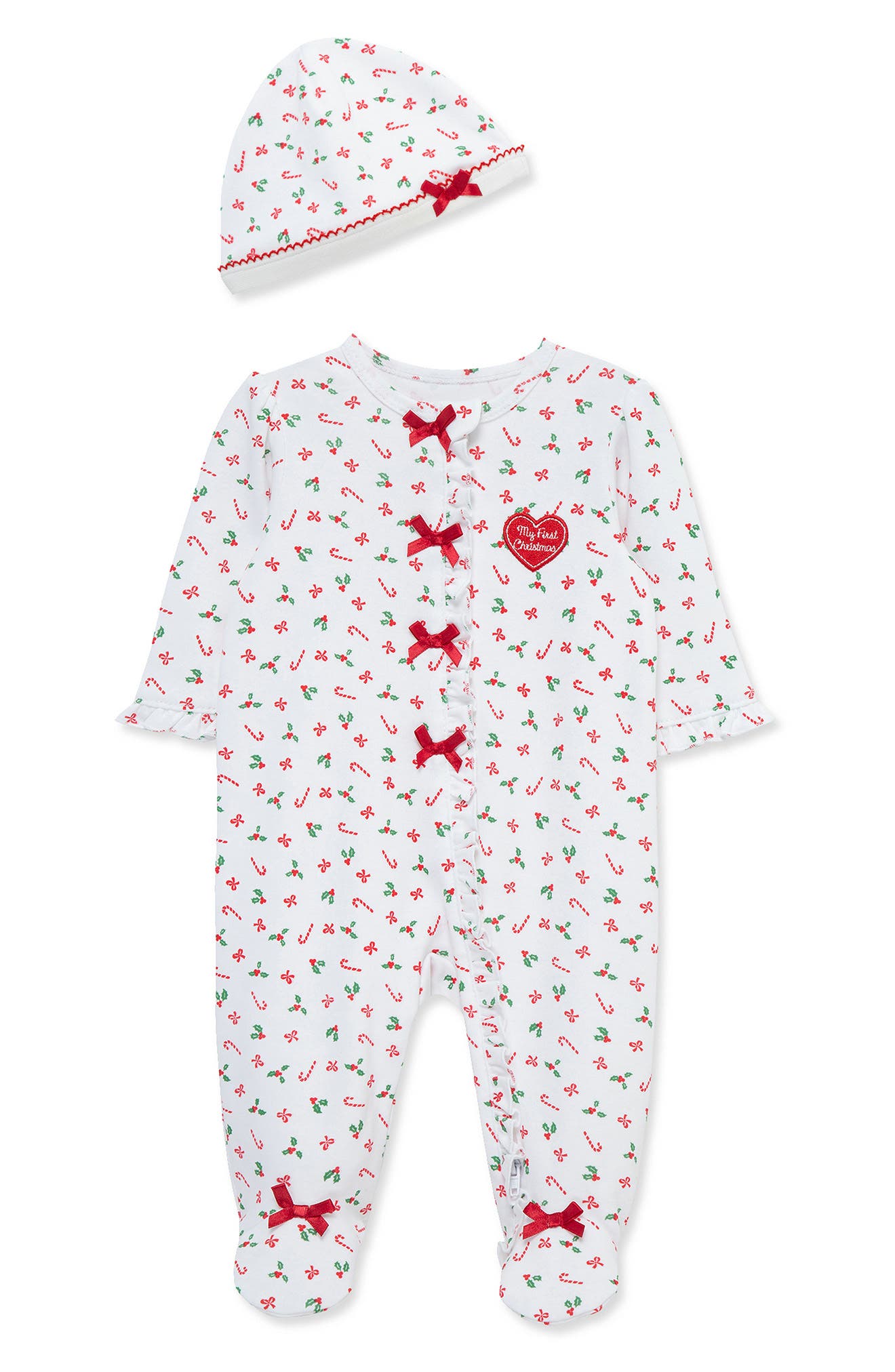 Candy Cane Footie & Hat Set