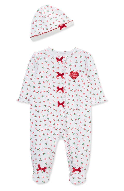 Candy Cane Footie & Hat Set