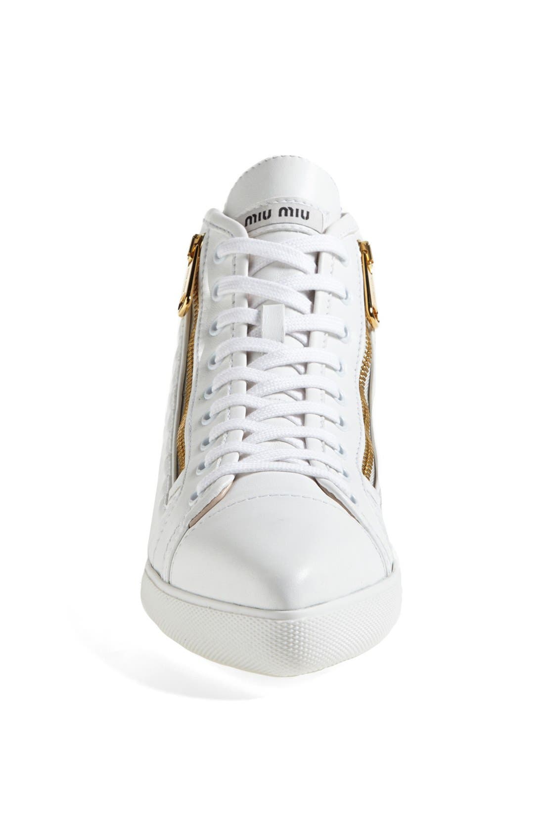 Miu Miu Side Zip High Top Sneaker, Alternate, color, 