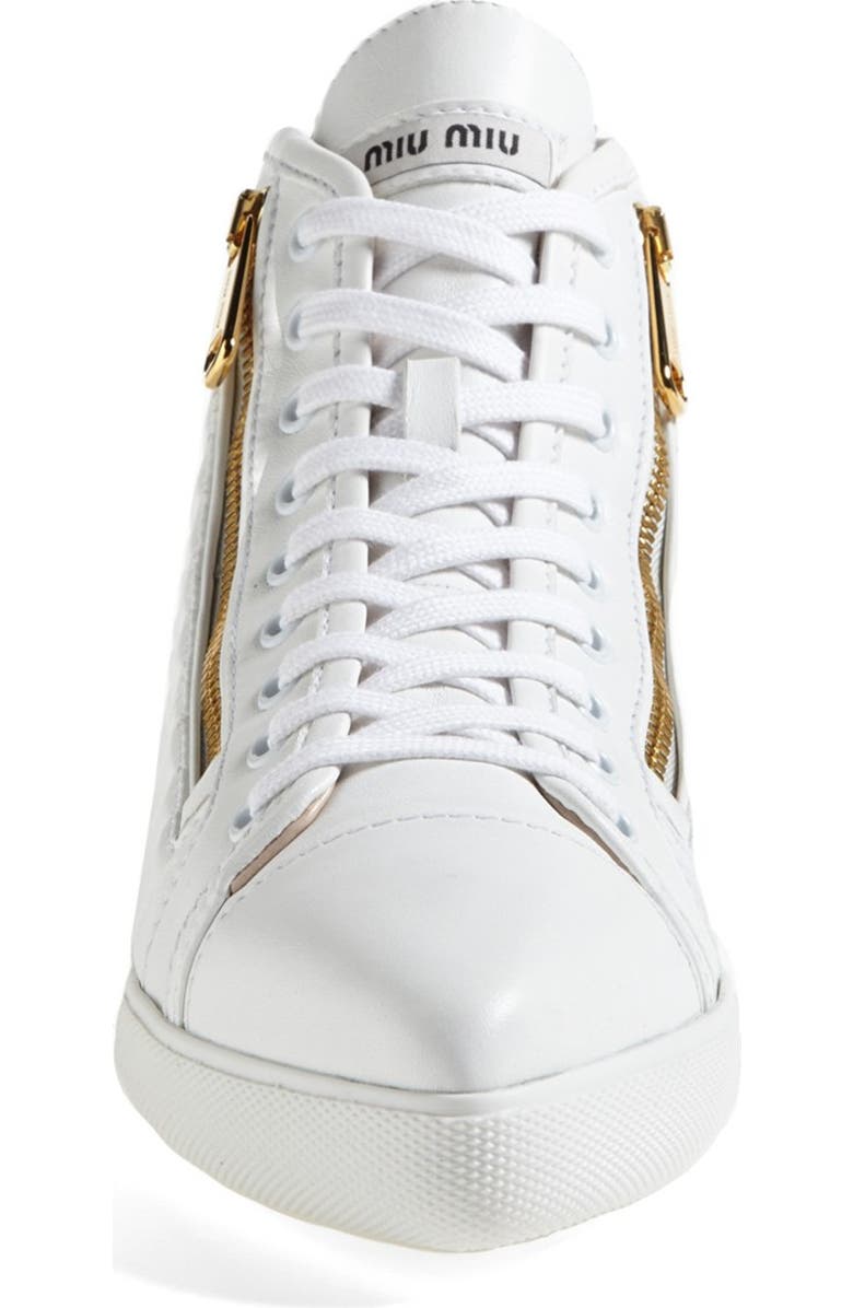 Miu Miu Side Zip High Top Sneaker, Alternate, color,