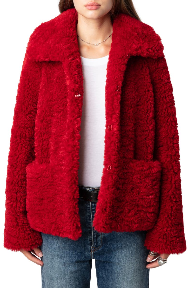 Zadig & Voltaire Fred Faux Fur Jacket, Main, color,