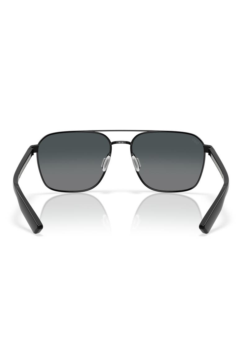 58mm Polarized Gradient Rectangular Sunglasses, Alternate, color, BLACK/ GRAY GRADIENT 580G