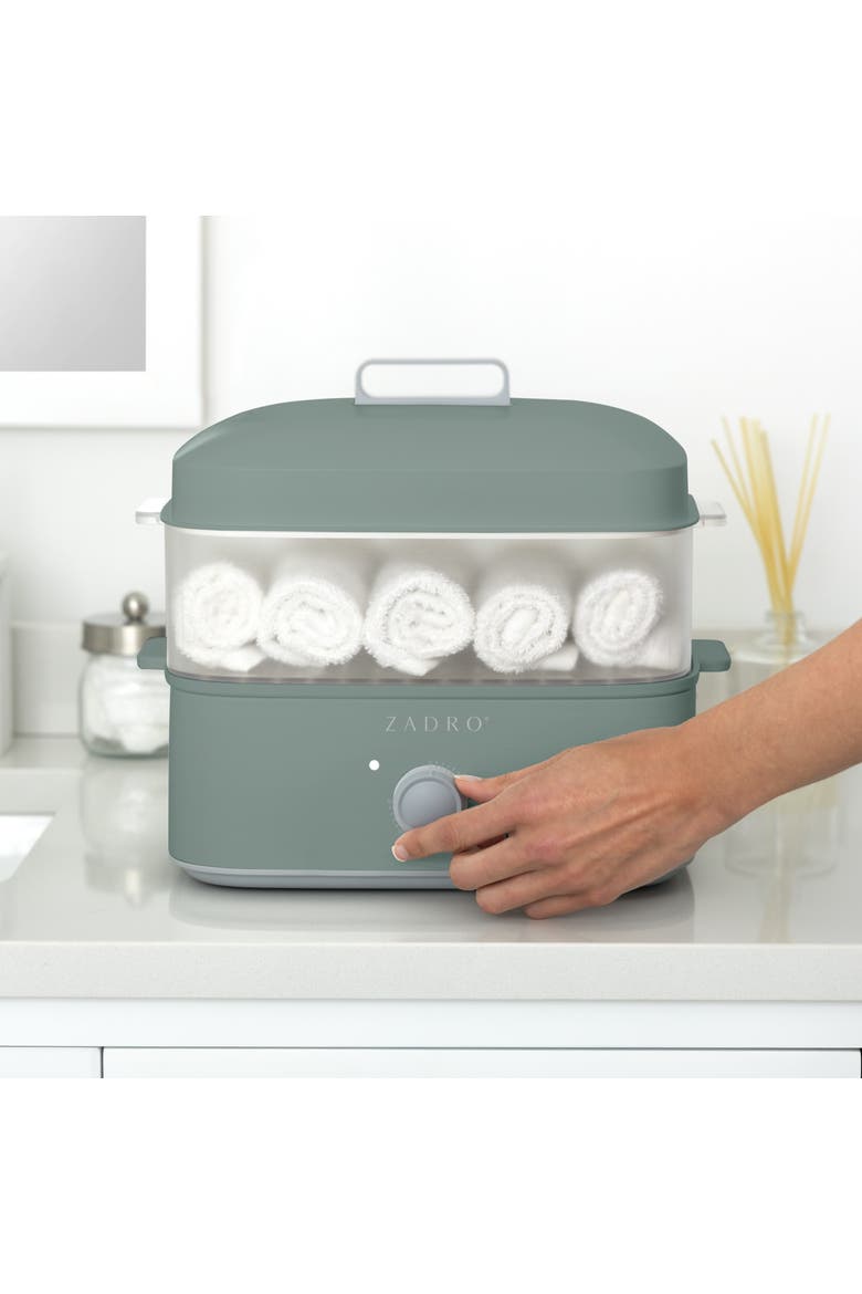 Countertop Towel Steamer with Tongs, Alternate, color, Dark Green