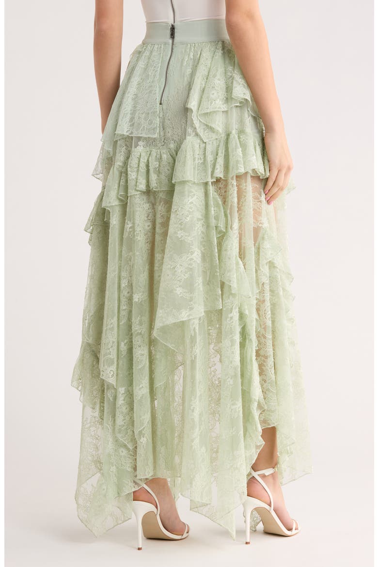 Karys Mixed Media Asymmetric Maxi Skirt, Alternate, color, GREEN TEA