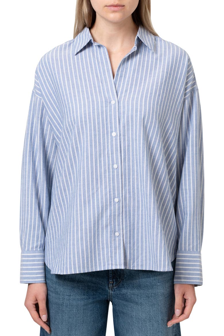 Stripe Button-Up Shirt, Main, color, BLUE STRIPE