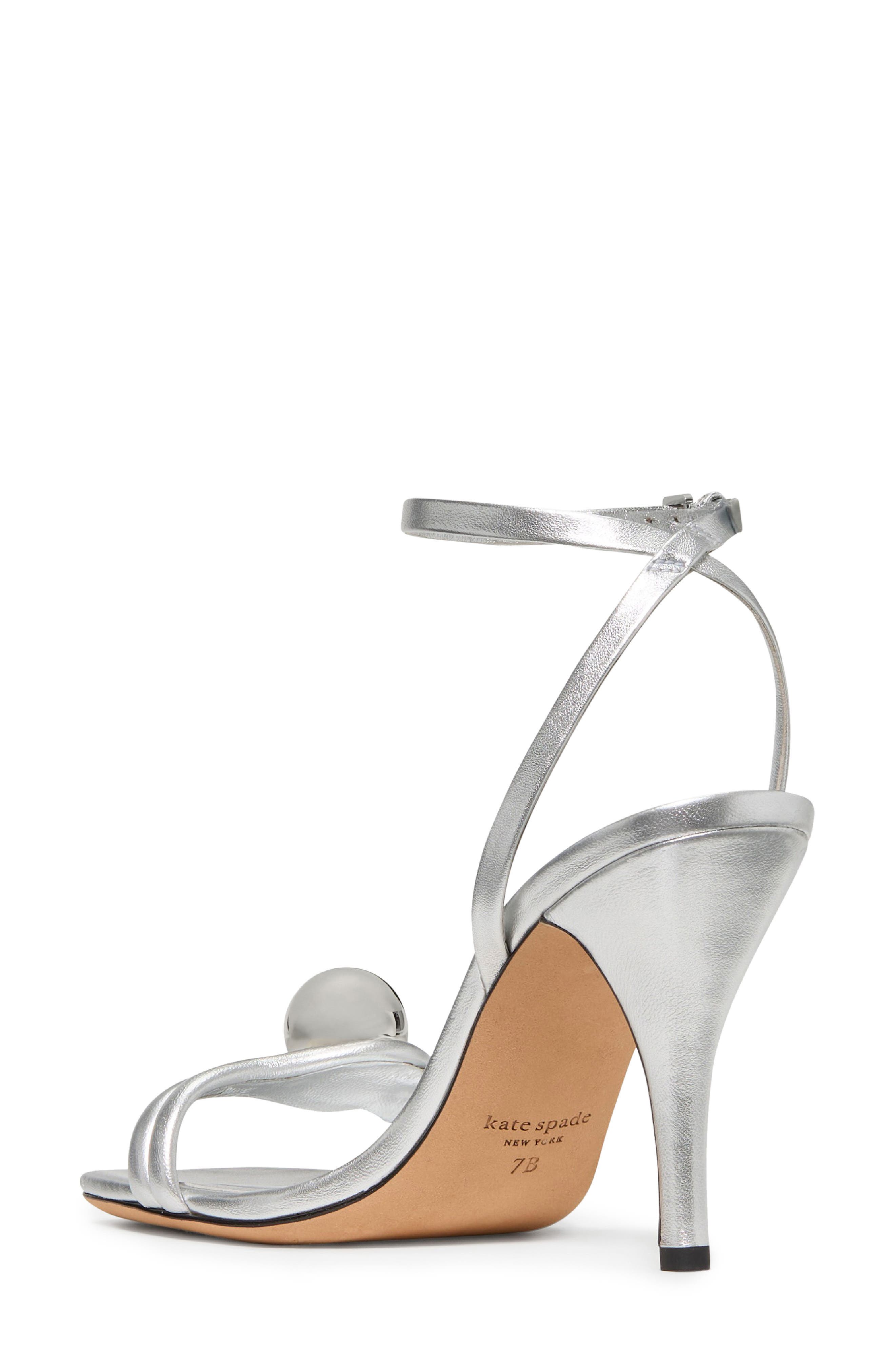 Kate Spade New York harmony ankle strap sandal, Alternate, color, Silver