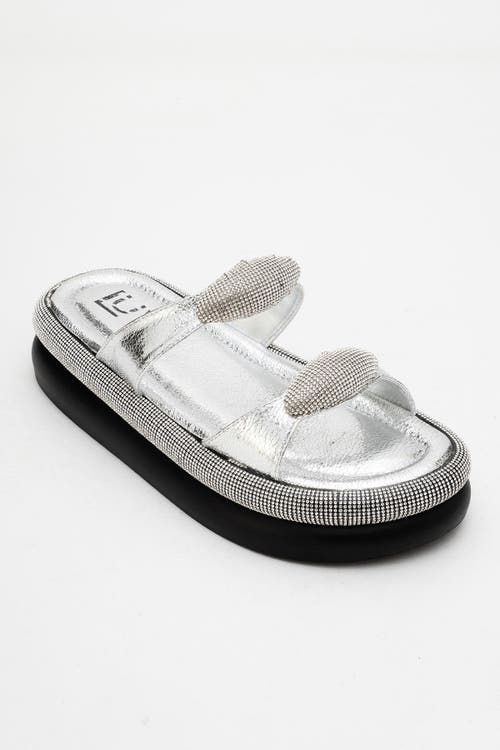 Prologue Shoes Finery Embellished Platform Slide In Silver