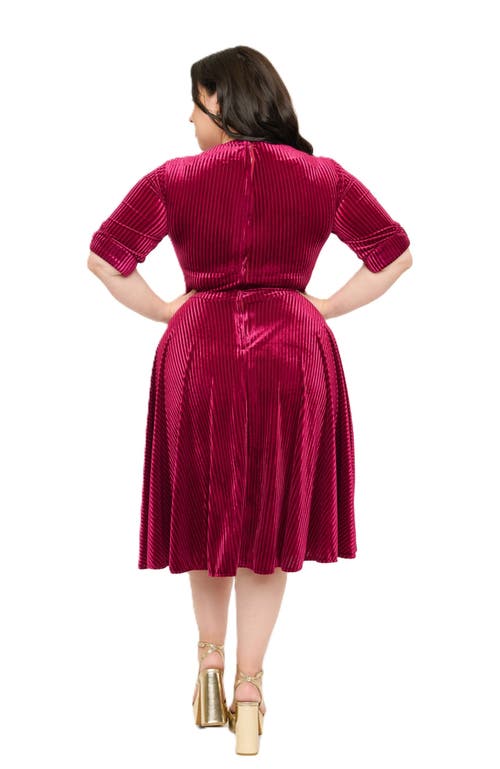 UNIQUE VINTAGE UNIQUE VINTAGE PLUS SIZE HALF SLEEVE SURPLICE DELORES SWING DRESS