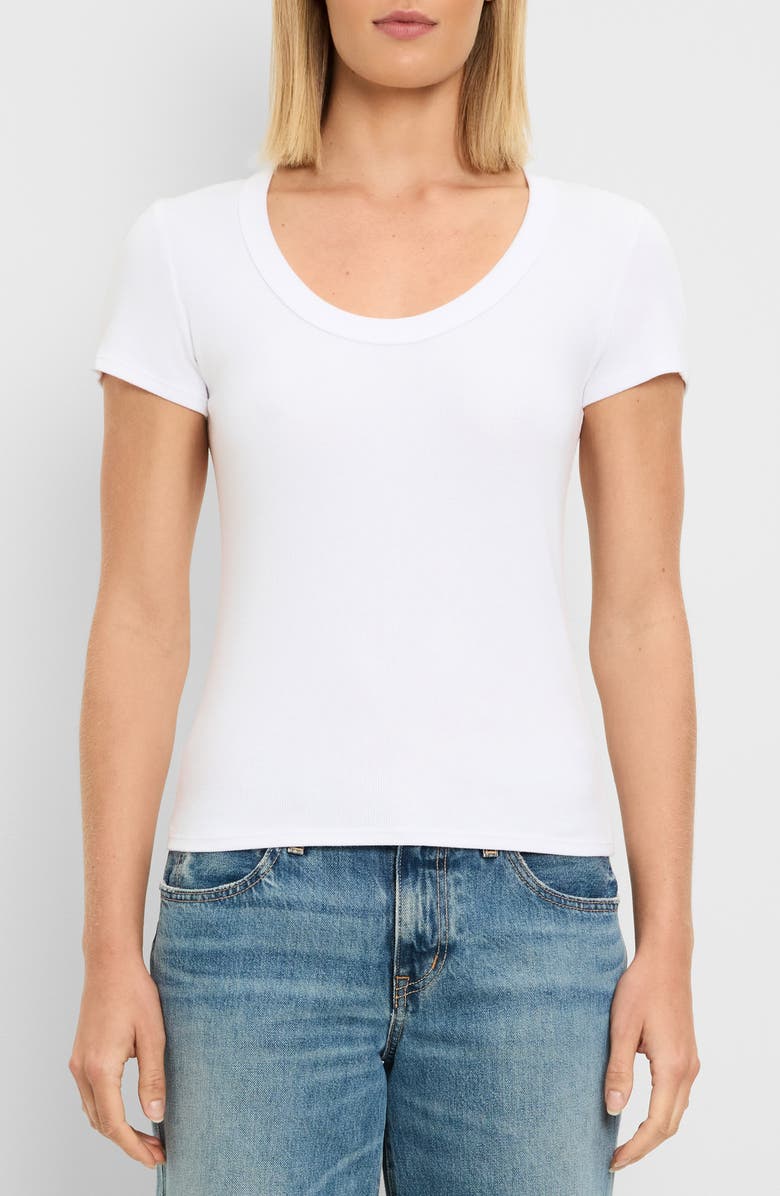 Michael Stars Calla Scoop Neck T-Shirt, Main, color, White