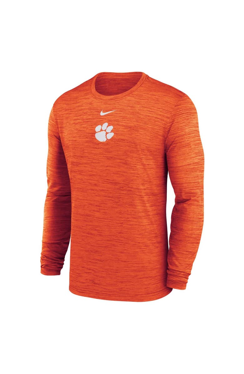 Nike Men's Nike Orange Clemson Tigers 2025 Sideline Velocity Performance Long Sleeve T-Shirt, Alternate, color, Orange