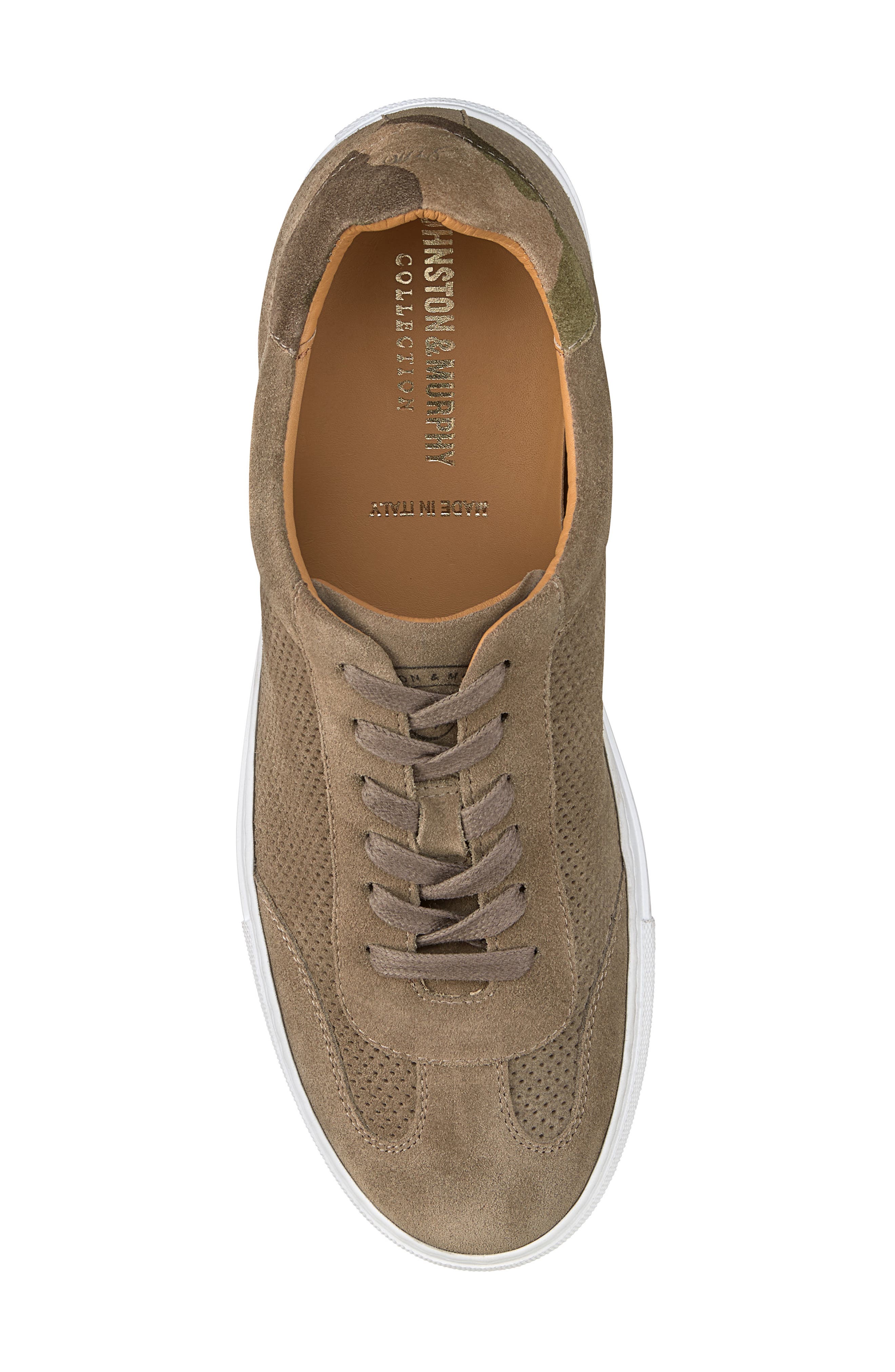 JOHNSTON & MURPHY COLLECTION Jake Perforated Sneaker, Alternate, color, Taupe Italian Suede