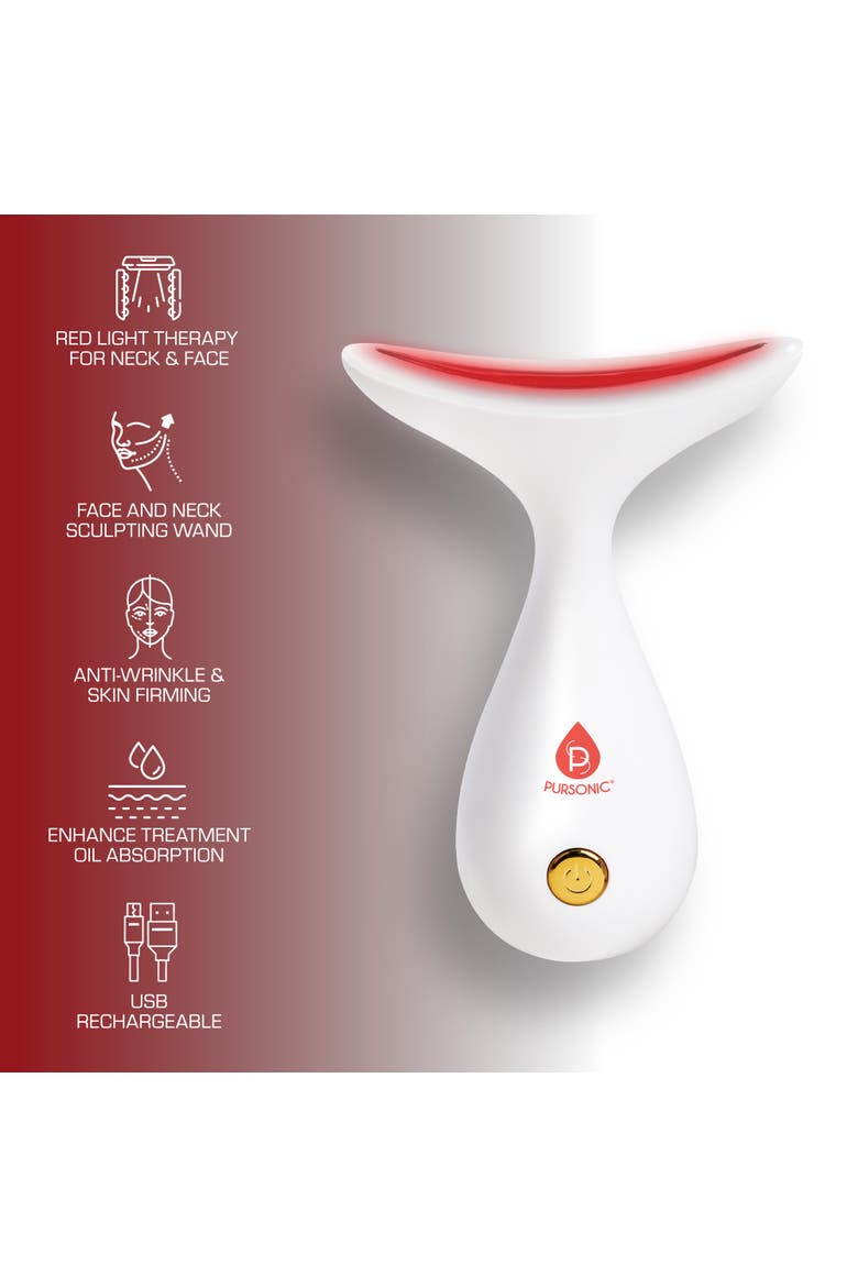 LED Light Therapy Neck & Face Sculpting Wand, Alternate, color, White