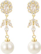 Untamed Petals Palace Pearl and Crystal Drop Earrings