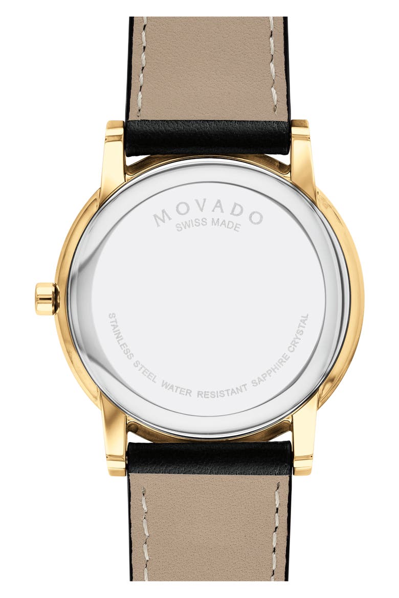Leather Strap Watch, 42mm, Alternate, color, BLACK DIAL