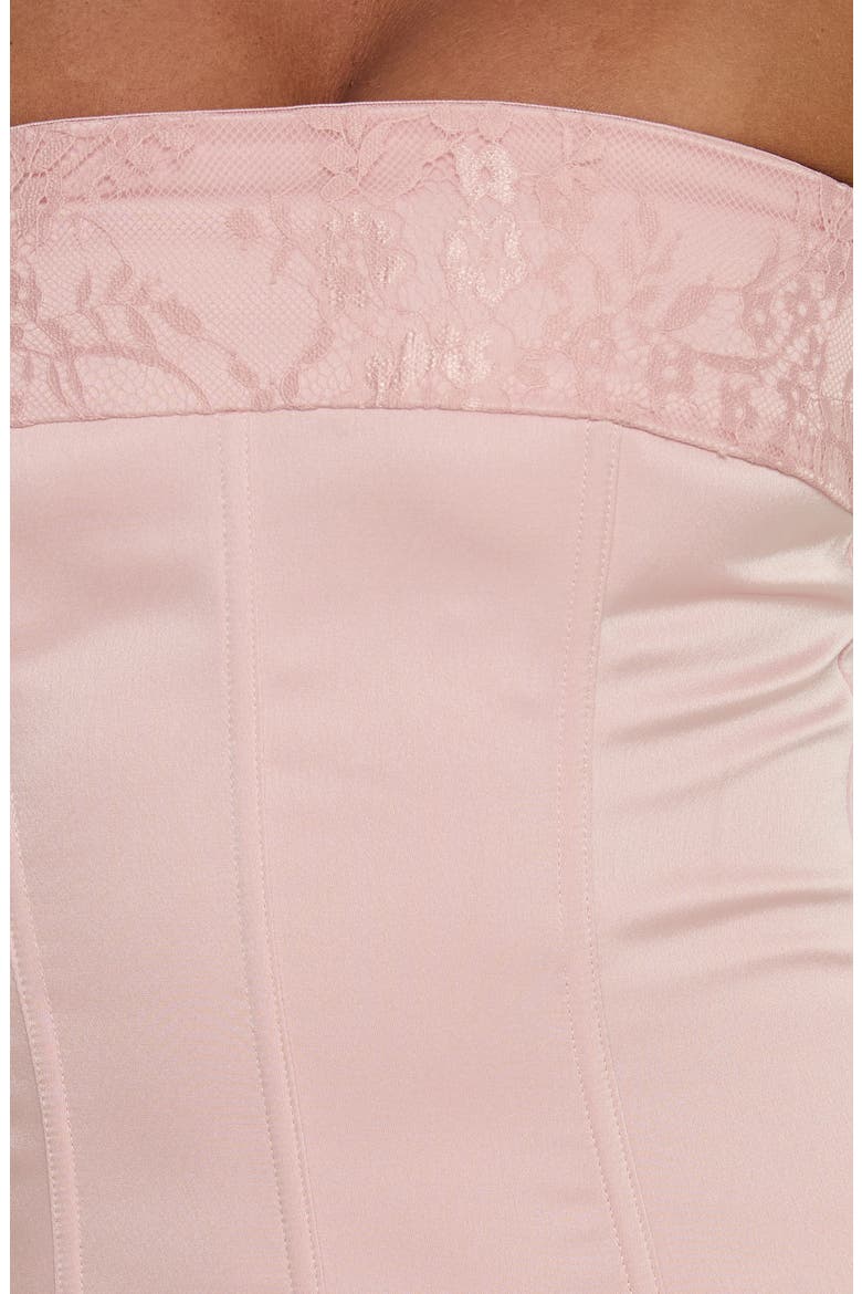 Sura Strapless Lace Detail Maxi Dress, Alternate, color, PINK